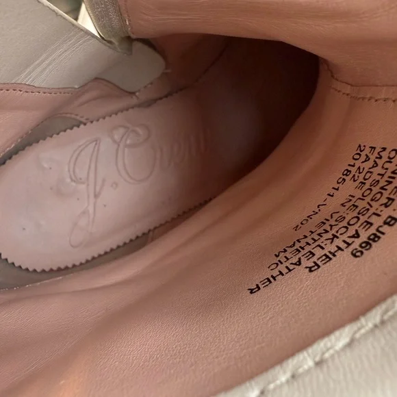 J. Crew Leather Boot Frye Style Size 7.5 ivory stacked heel - Picture 15 of 16